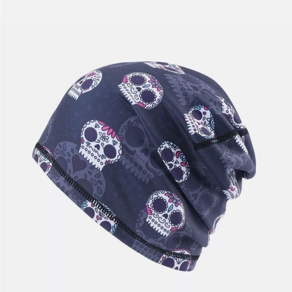 Fashion Unisex Women Men Beanie Hat Skull Fitted Plain Head Wrap Sport Wave Caps - Picture 2 of 2